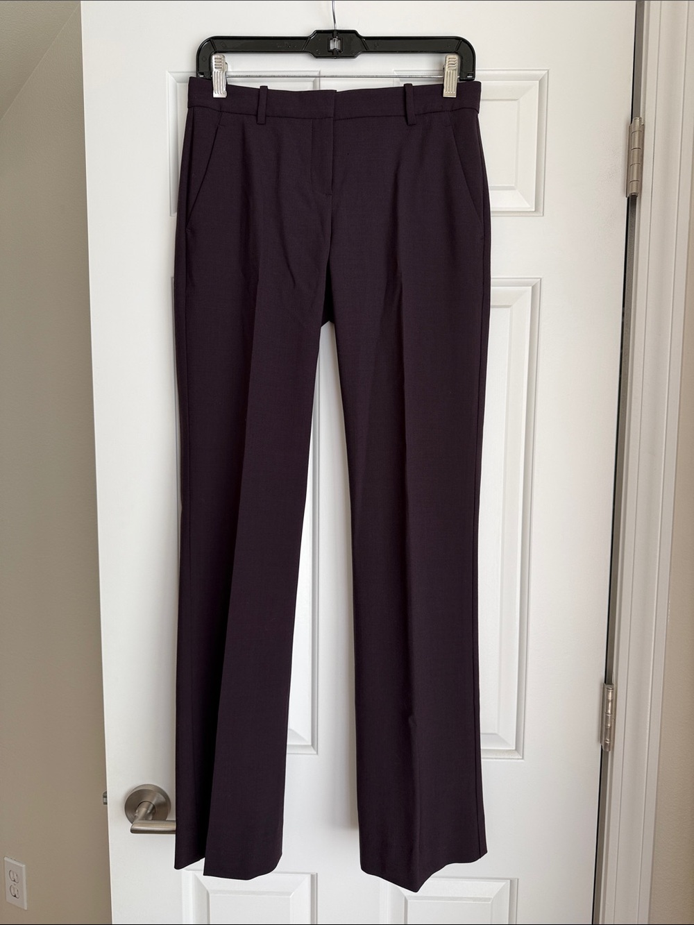 Theory -  Plum Straight-Leg Trousers - Size 2